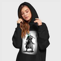 Женское худи-платье Зоро Ророноа мечник, цвет: черный — фото 2