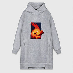 Женская толстовка-платье Кальцифер из Ходячего замка