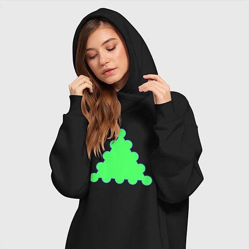 Женская толстовка-платье Треугольник с окружностями / Черный – фото 3