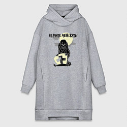 Женское худи-платье Не учите меня жить - зомби, цвет: меланж