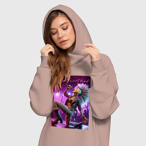 Женская толстовка-платье Барби поёт панк-рок / Пыльно-розовый – фото 3