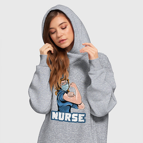 Женская толстовка-платье Good nurse / Меланж – фото 3