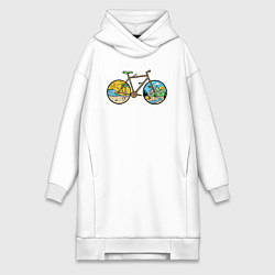 Женское худи-платье Nature bike, цвет: белый