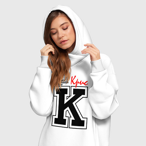 Женская толстовка-платье Крис человек с большой буквы / Белый – фото 3