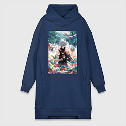 Женская толстовка-платье Адский рай Габимару цветы