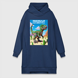 Женская толстовка-платье Minecraft and beersaur - ai art collaboration