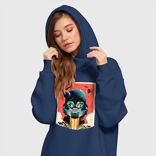 Женская толстовка-платье Helldivers 2: Art / Тёмно-синий – фото 3