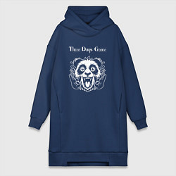 Женское худи-платье Three Days Grace rock panda, цвет: тёмно-синий