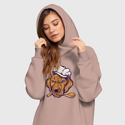 Женское худи-платье Chef dog, цвет: пыльно-розовый — фото 2