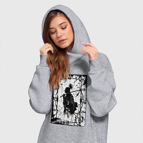 Женская толстовка-платье Воин с катаной / Меланж – фото 3