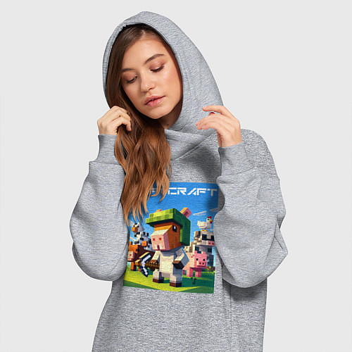 Женская толстовка-платье Capycraft - collaboration ai art / Меланж – фото 3