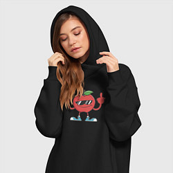 Женское худи-платье Apple fuck, цвет: черный — фото 2