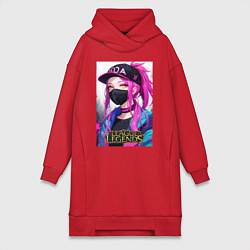Женское худи-платье Akali Kda League Of Legends, цвет: красный