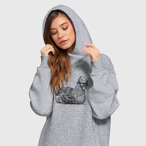 Женская толстовка-платье Новогодняя курица / Меланж – фото 3