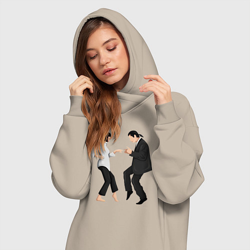 Женская толстовка-платье Криминальное чтиво танец / Миндальный – фото 3