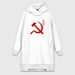 Женская толстовка-платье СССР серп и молот red