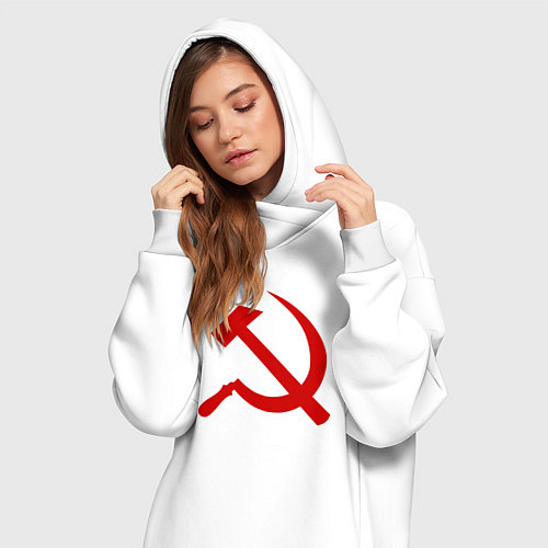 Женская толстовка-платье Serp i molot / Белый – фото 3