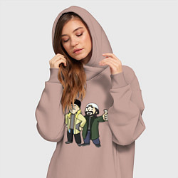 Женское худи-платье Vault Jay and silent Bob, цвет: пыльно-розовый — фото 2