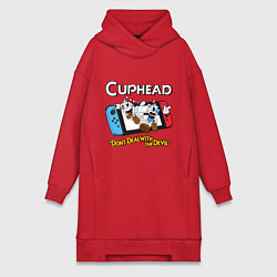 Женское худи-платье Switch cuphead, цвет: красный