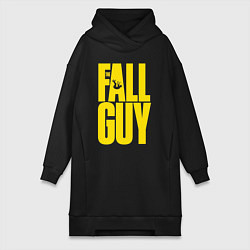 Женское худи-платье The fall guy logo, цвет: черный