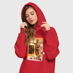 Женское худи-платье Эмили Блант и Райан Гослинг каскадеры, цвет: красный — фото 2