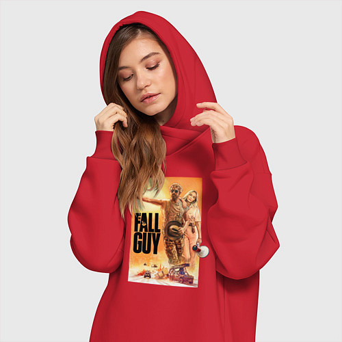 Женская толстовка-платье Эмили Блант и Райан Гослинг каскадеры / Красный – фото 3