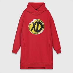 Женское худи-платье Xdefiant sticker, цвет: красный