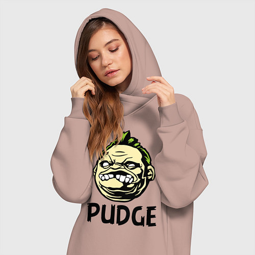 Женская толстовка-платье Pudge Face / Пыльно-розовый – фото 3