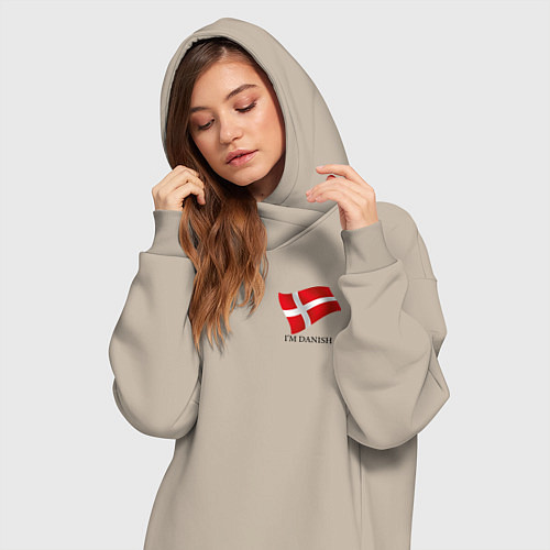 Женская толстовка-платье Im Danish - motto / Миндальный – фото 3