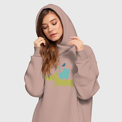 Женское худи-платье Bird dog cat, цвет: пыльно-розовый — фото 2