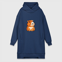 Женская толстовка-платье Сидящая удивлённая капибара