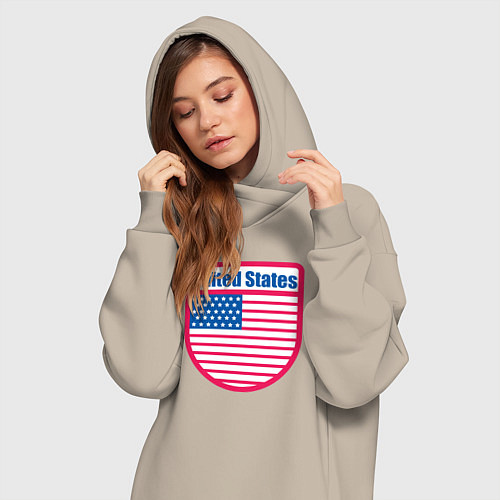 Женская толстовка-платье United States / Миндальный – фото 3