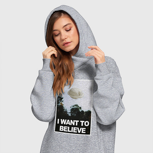 Женская толстовка-платье X files - dumpling / Меланж – фото 3