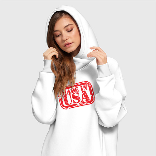 Женская толстовка-платье Made in USA / Белый – фото 3