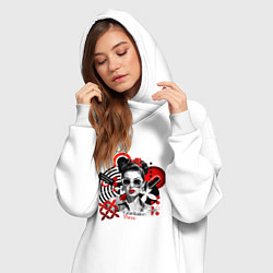 Женское худи-платье Gravitation Three pop art girl, цвет: белый — фото 2