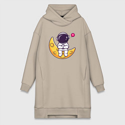 Женская толстовка-платье Луна и астронавт