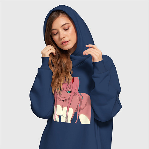 Женская толстовка-платье Зеро Ту Секси / Тёмно-синий – фото 3