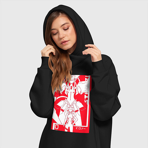 Женская толстовка-платье Зеро Ту с Франксом / Черный – фото 3