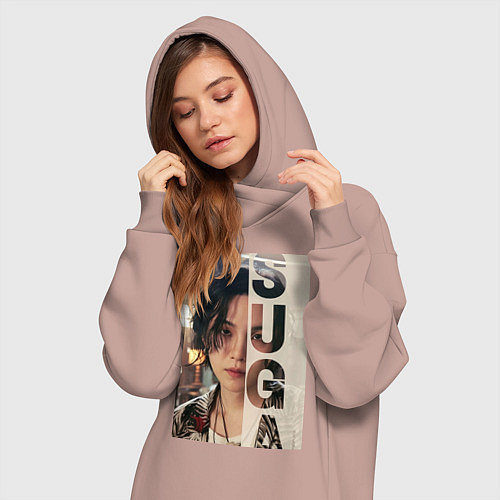 Женская толстовка-платье Agust D / Пыльно-розовый – фото 3