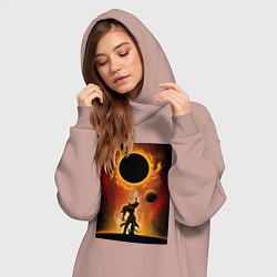 Женское худи-платье Эсканор грех льва, цвет: пыльно-розовый — фото 2