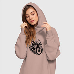 Женское худи-платье Поток движения, цвет: пыльно-розовый — фото 2