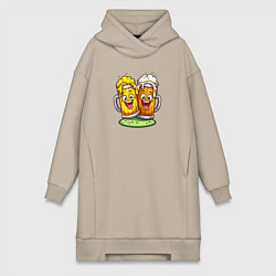 Женская толстовка-платье Две весёлые кружки