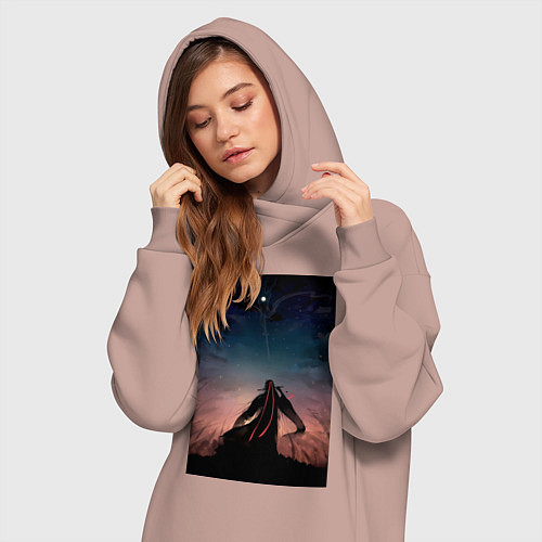 Женская толстовка-платье Усянь Вэй Старейшина Илина / Пыльно-розовый – фото 3