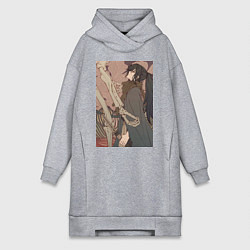 Женское худи-платье Усянь Вэй с катаной, цвет: меланж