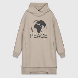 Женская толстовка-платье Peace the world
