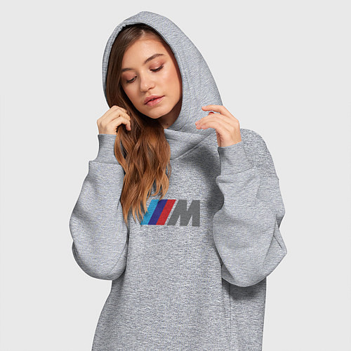 Женская толстовка-платье BMW logo sport / Меланж – фото 3