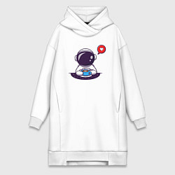 Женская толстовка-платье Космический кофе