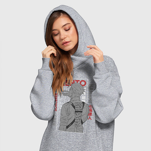 Женская толстовка-платье Магическая битва Нанами / Меланж – фото 3