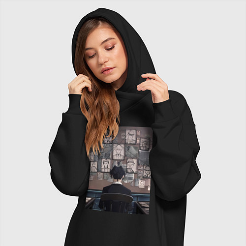 Женская толстовка-платье Патриотизм Мориарти Шерлок / Черный – фото 3