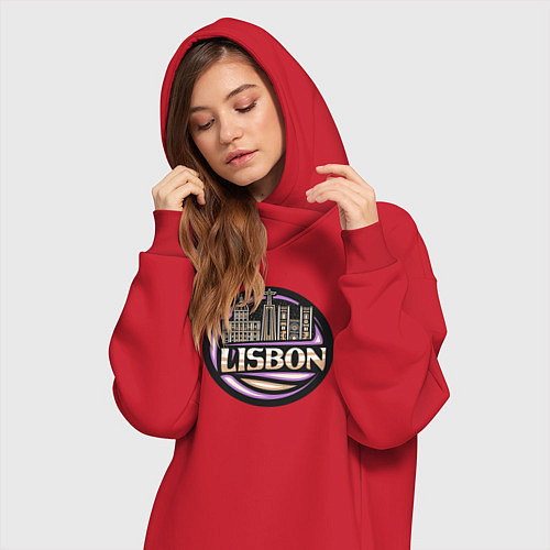 Женская толстовка-платье Лиссабон / Красный – фото 3